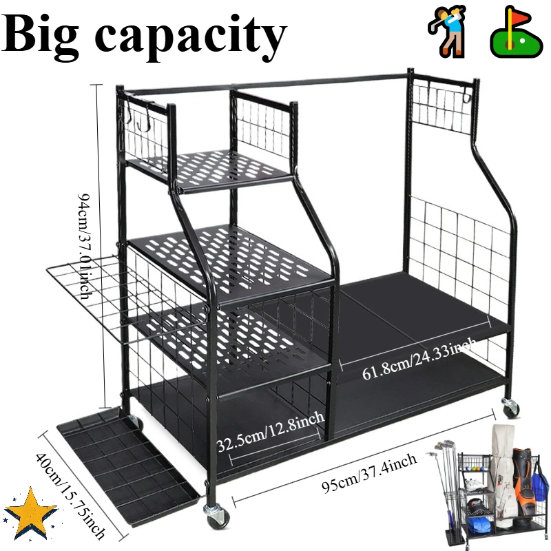 

Сумка для мячей для гольф-клуба, многофункциональная стойка для хранения, железная рама для домашней студии, колесо
