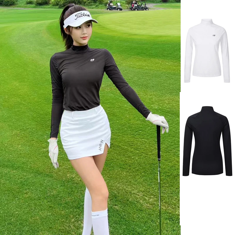 

Women's Golf Base Layer Long-Sleeve Slim-Fit Stretch Quick-Dry Top Premium Split-Hem Bodycon Skirt Set