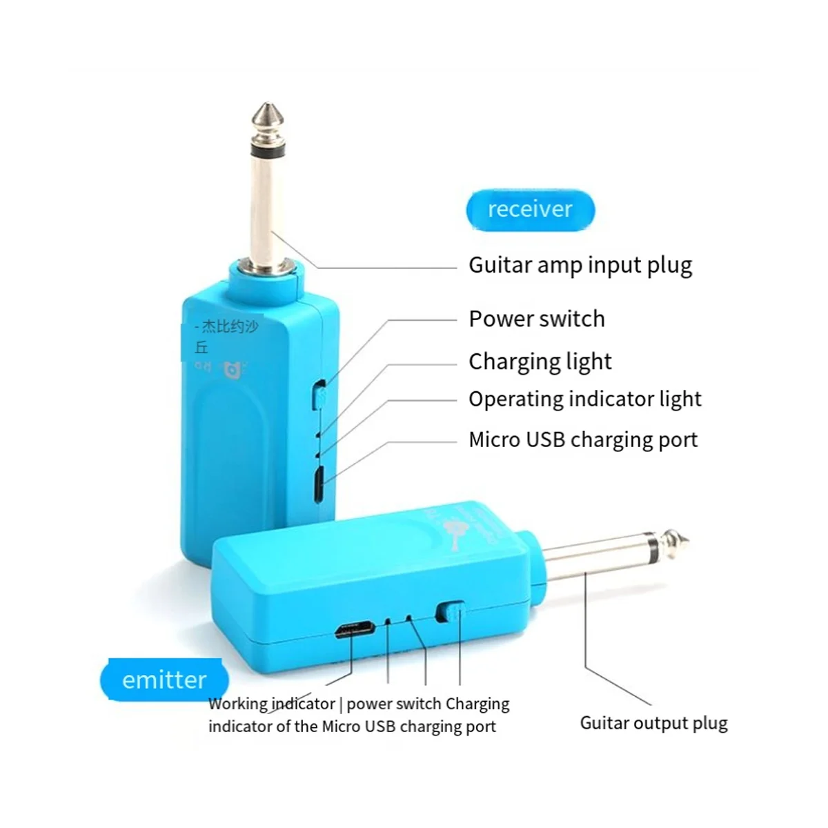 Speakers Sound Instruments Bass Keys Electric Guitar Electronic Blow Tube Saxophone Wireless Audio Transceiver,Black