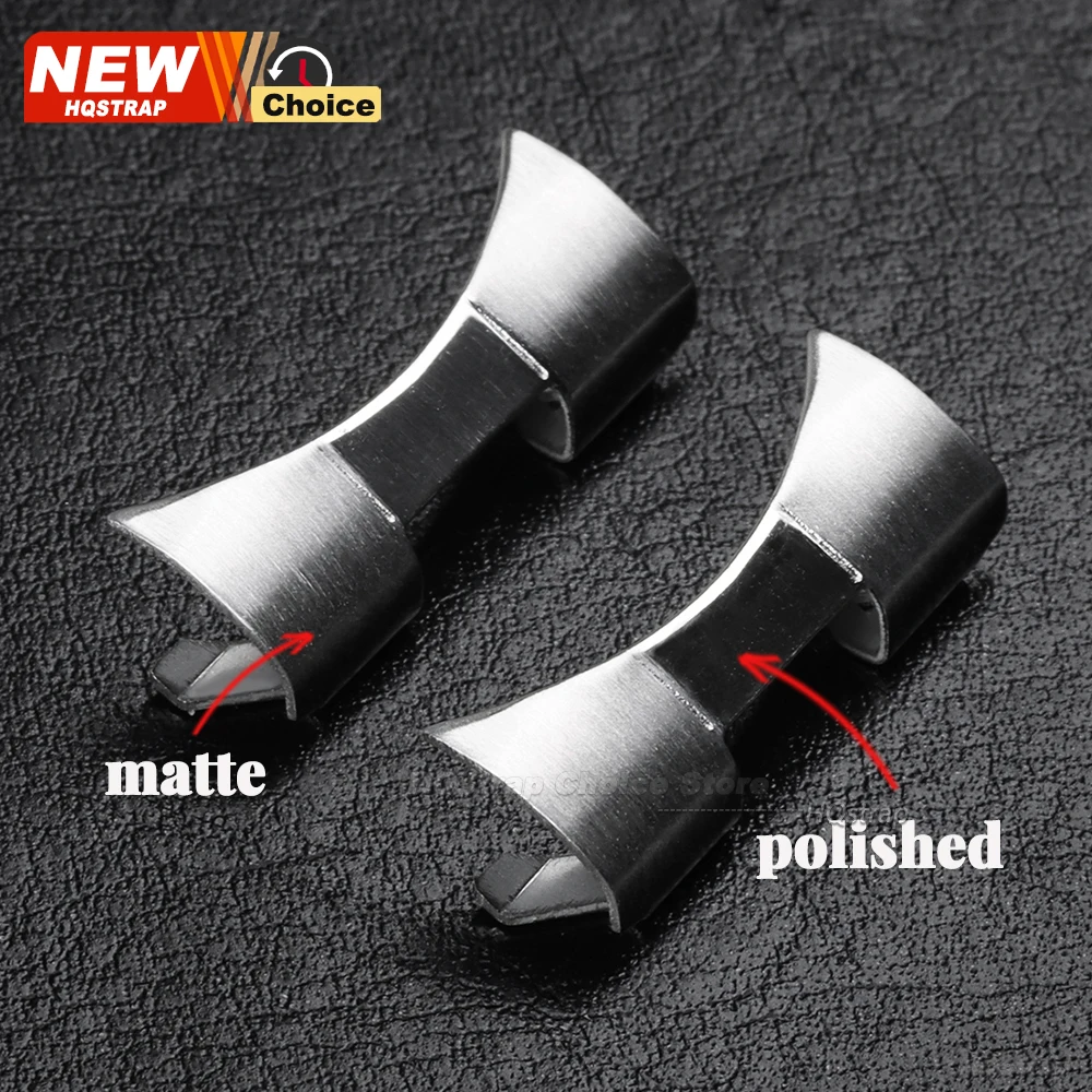 2 قطعة نهاية منحنية مجوفة 18 مللي متر 19 مللي متر 24 مللي متر 20 مللي متر 22 مللي متر ل Seiko SKX009 SKX007 حزام موصل مصقول ماتي الفضة الفولاذ المقاوم للصدأ #2