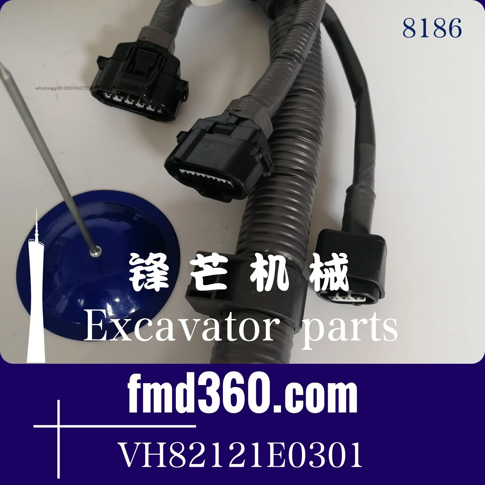 Acessórios do chicote de fiação da máquina escavadora SK350-8 Chicote de fiação do motor VH82121E0301, 82121-E0301