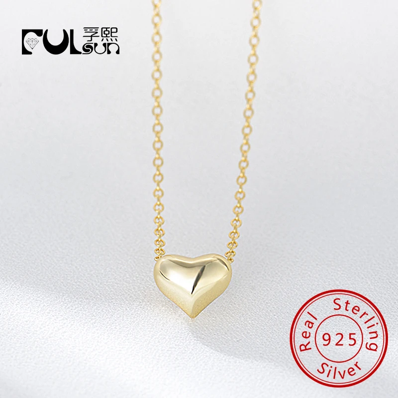 

Trendy Design Jewelry Pendant Polishing 925 Sterling Silver 14k gold plated Heart Charm Love Pendant for women jewelry