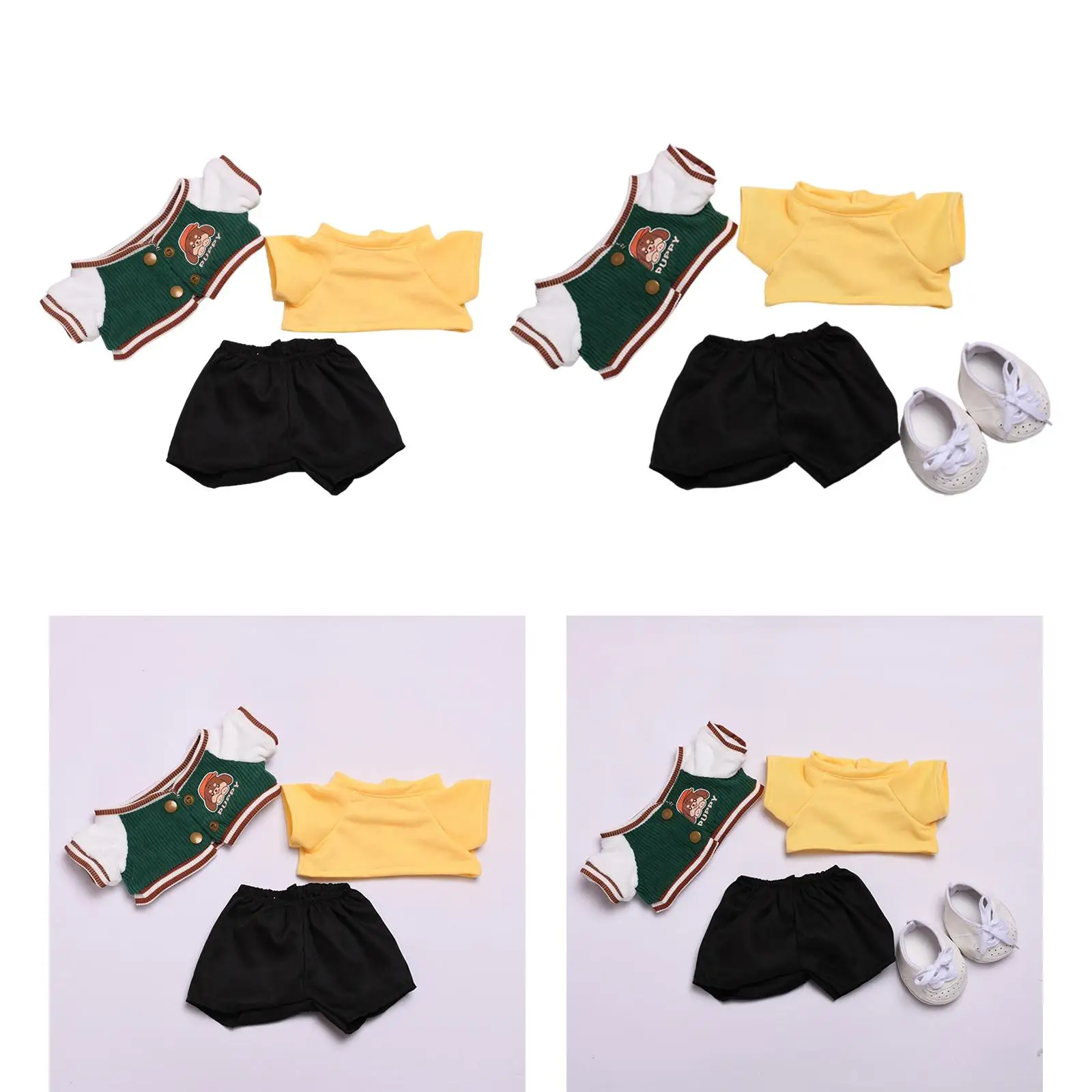 ملابس دمى قطيفة، ملابس حيوانات محشوة، DIY، فستان، موضة، سترة بأكمام قصيرة وبنطلون بدلة بيسبول لطيفة