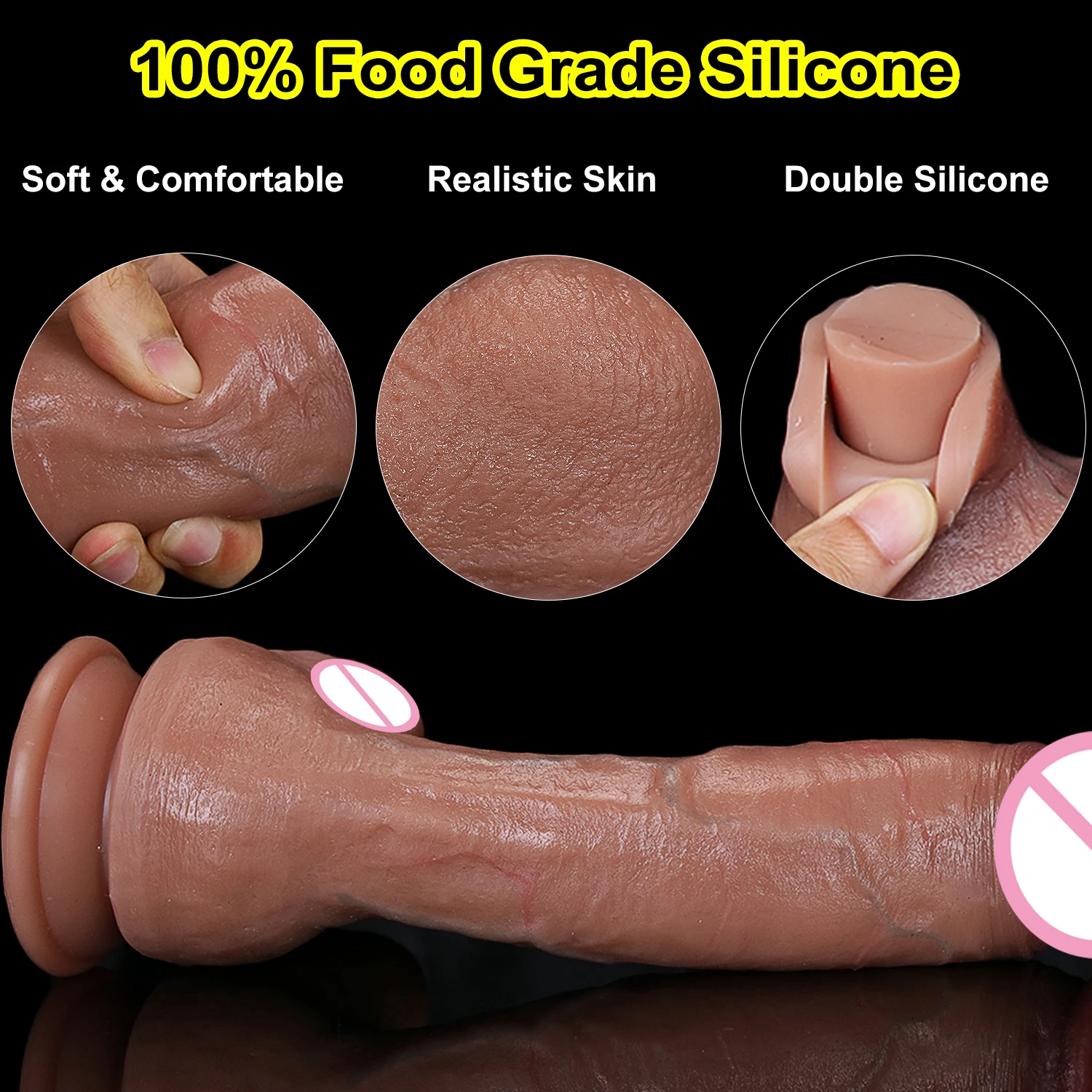 Soft Realistic Thick Huge Dildo Gay Adults Sex Toy for Women Suction Cup Big Dick Anal Plug Vaginal Masturbators Silicone Penis