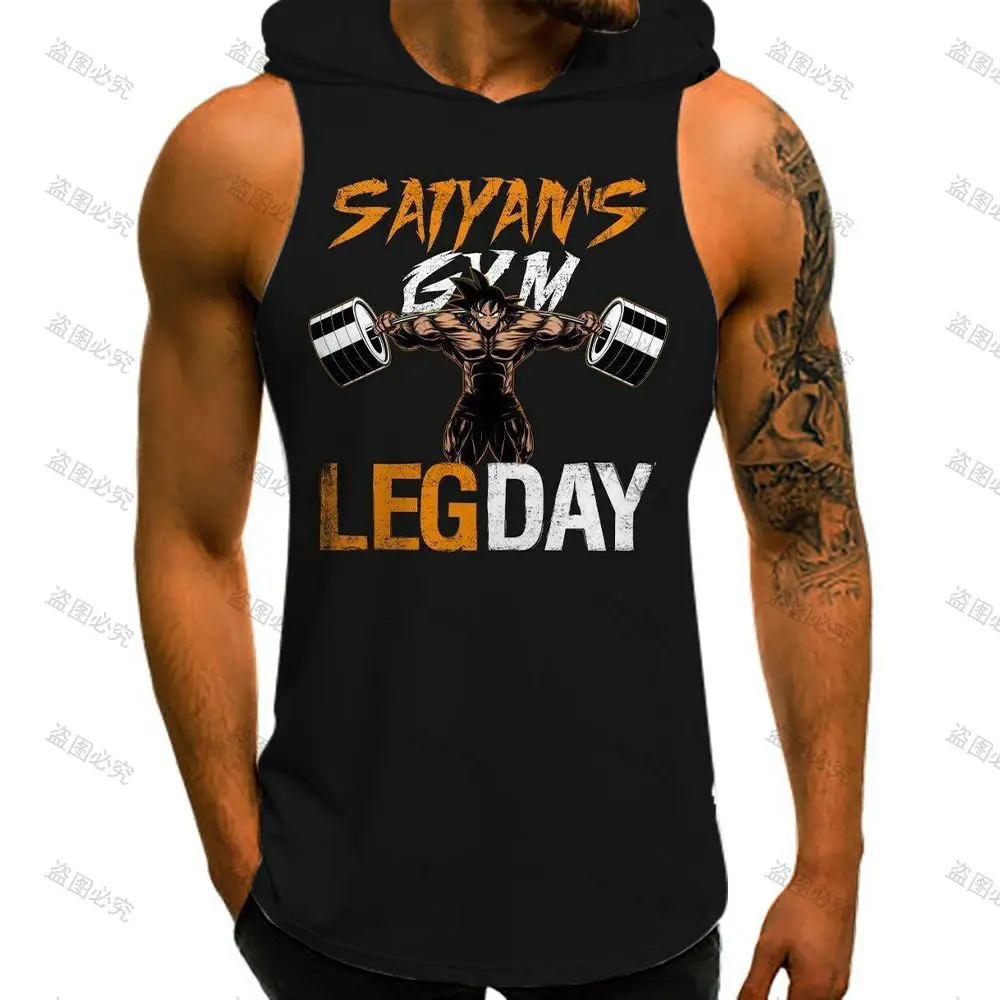 

Oversized Vest With Hood Sexy Top Goku Y2k Dragon Ball Z Men's Clothing Trend Male Clothes 2023 Bodybuilding Shirt Vegeta Gym