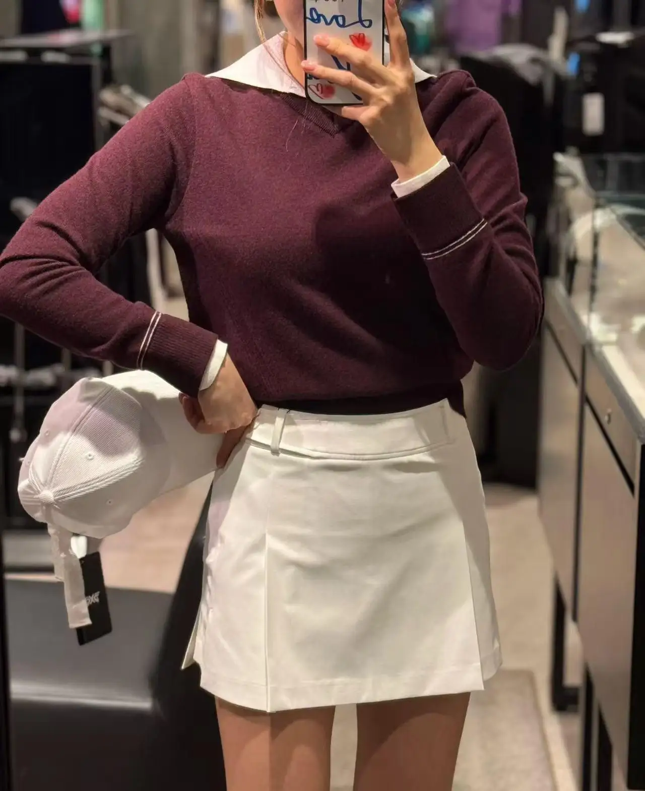 Women Golf Navy Collar Pullover 2026 New Autumn Winter Knit Top Ladies Warm Versatile Golf Apparel