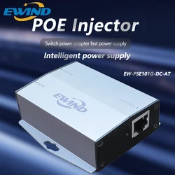 Ewinner-poe injetor 10/100/1000mbps, compatível com iee802.3af/at/bt, alimentação de porta única para saída de dispositivo poe 44v-57v