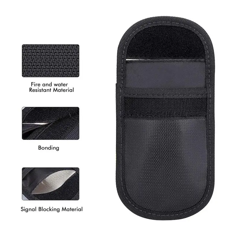 Fireproof Signal Blocking Bag Holder GPS RFID Faraday Bag Shield Cage Pouch Wallet Protective Case For Privacy Protection CarKey