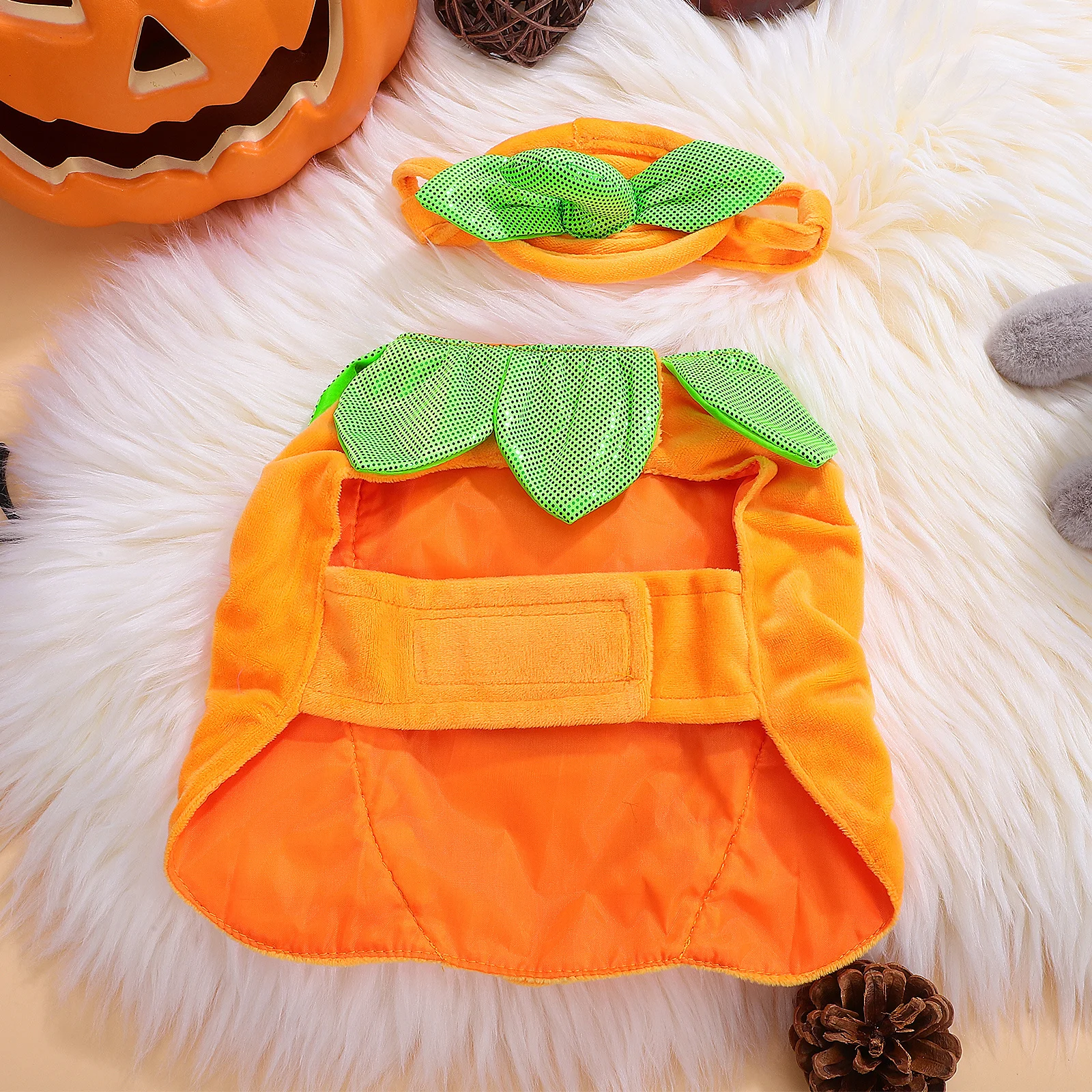 

Pumpkin Hat Pet Costume For Cats Dogs Halloween Festival Adjustable Polyester Soft Headband Cat Pumpkin Costumes Pet