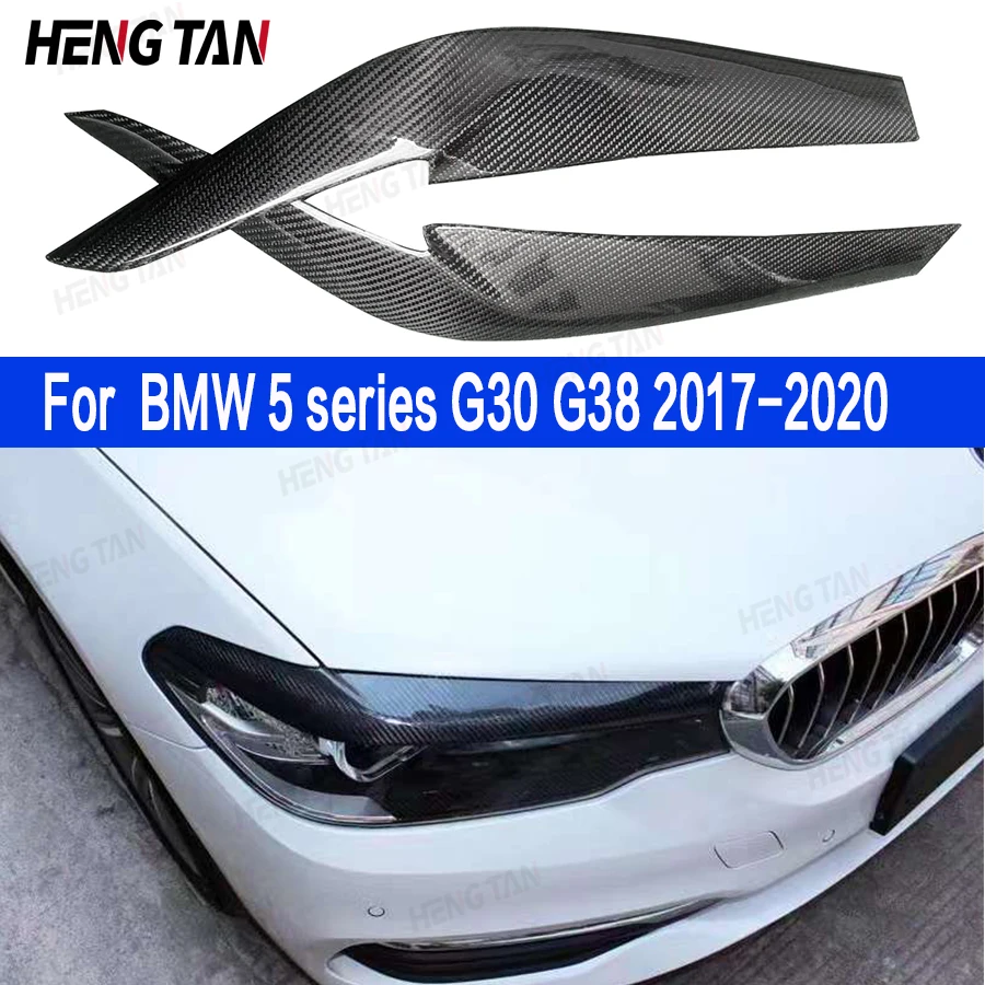 

For BMW 5 Series G30 G38 2017-2020 Carbon fiber eyebrow headlight upper cover front headlight cover decoration