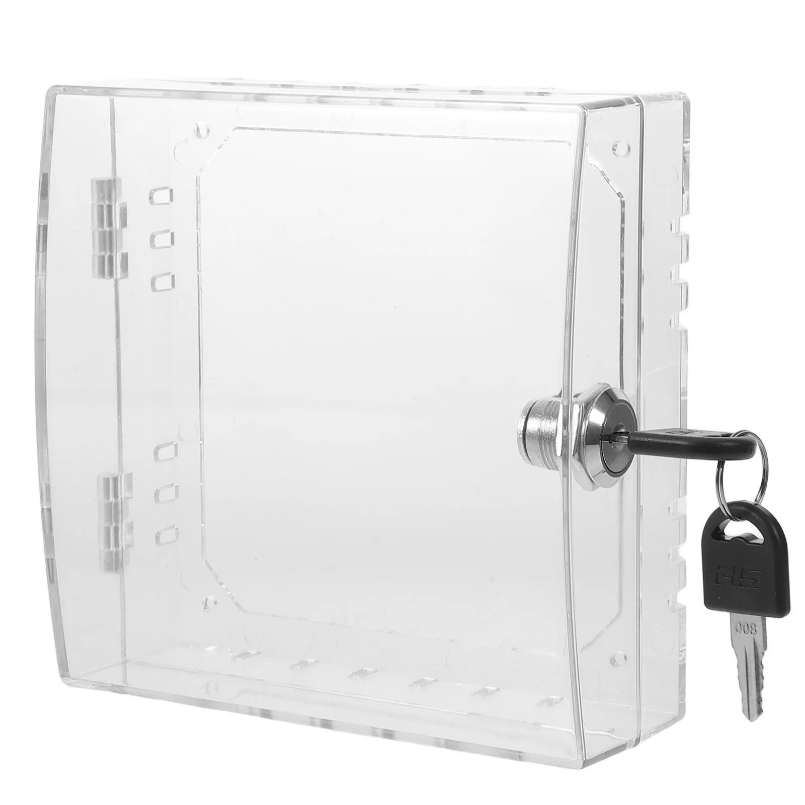 Clear Acrylic Thermostat Locking Cover Wall Mount For Home Office Ac Temperature Control System Tamperproof Lock Box Protection