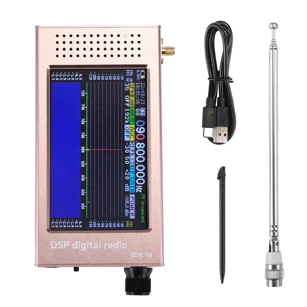 V6 Radio Receiver with Firmware 110d Aluminum Alloy Housing 43 Inch IPS Screen Full Band Coverage 100kHz 149MHz