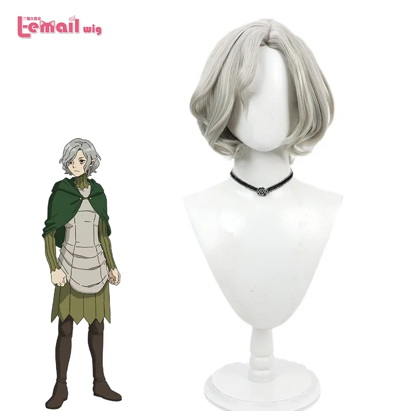 L-email wig Synthetic Hair Delicious in Dungeon Mithrun Cosplay Wig 30cm Short Gray Color Wigs Heat Resistant Wig