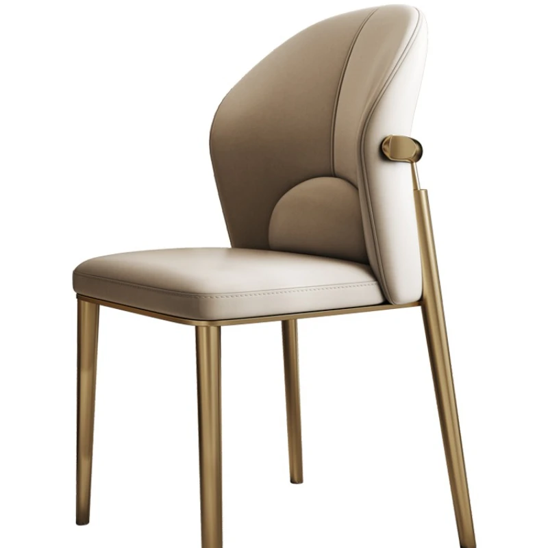

Leather Dining Chair Home Backrest Restaurant Modern Simple Italian Light Luxury Premium Dining Table