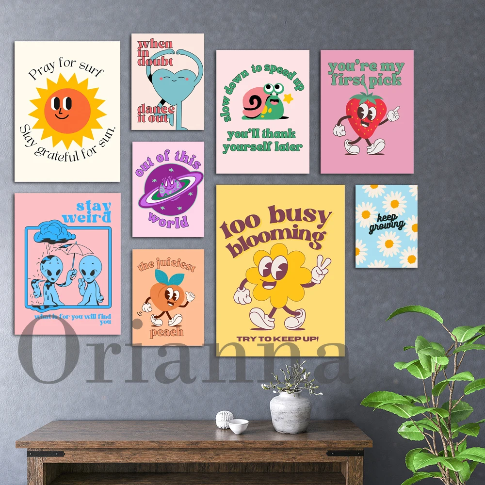 Kids Education Quotes - หัวใจ ตัวการ์ตูนต่างดาว เชอร์รี่ สตรอว์เบอร์รี ทานตะวัน พีช