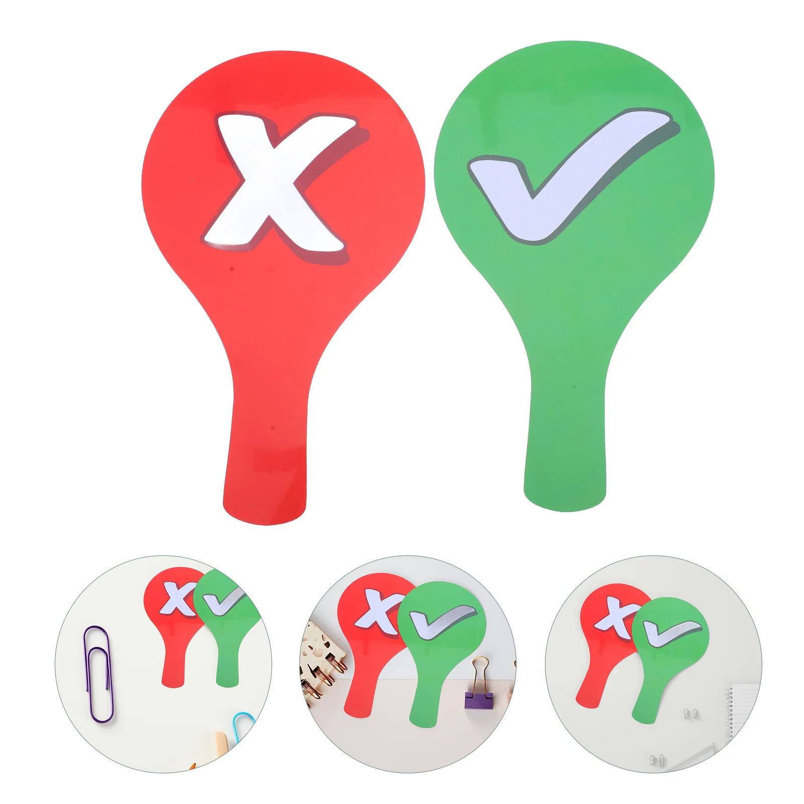 

2pcs Hand Held Paddles Double Sided Answer Display Board For Classroom Teaching Student Interaction Game Voting Paddles Teaching