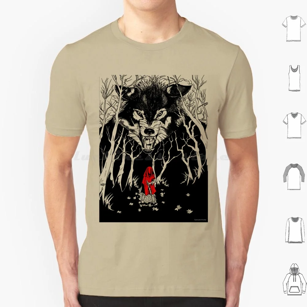 Caperucita Roja (Caperucita Roja) Camiseta de algodón para hombres y mujeres DIY estampado Caperucita roja Caperucita roja roja Caperucita