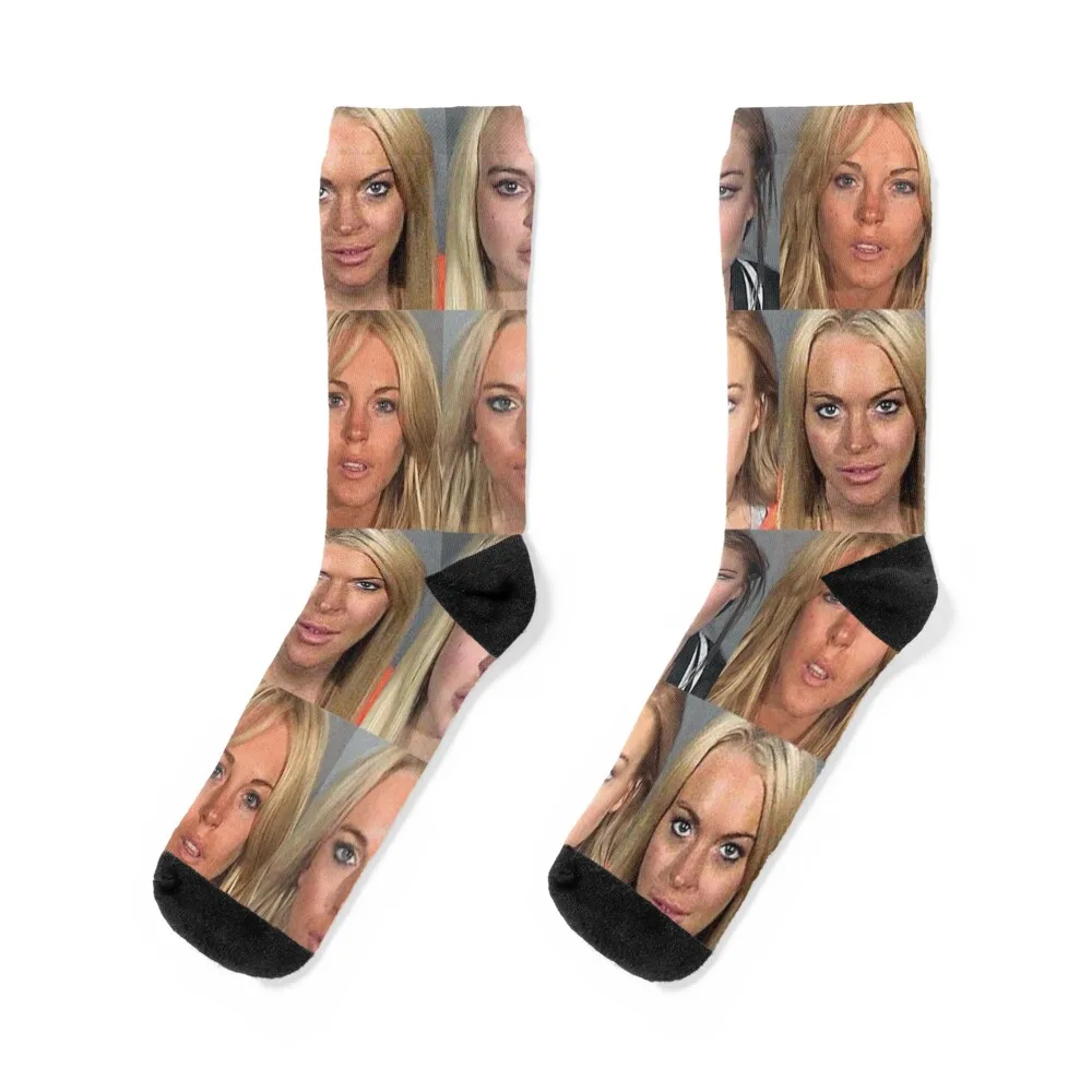 lindsay lohan mugshot Socks winter Climbing Hiking boots japanese fashion Socks For Men Women's