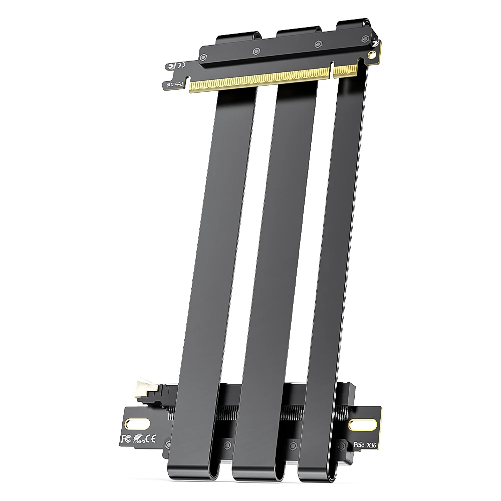 JEYI PCIe 5.0 X16 Riser Cable 90 Angle Extension for RTX 4090/5090 RX 7900 XTX WRX80/TRX40-FCC CE ROHS Certified Bulk Orders