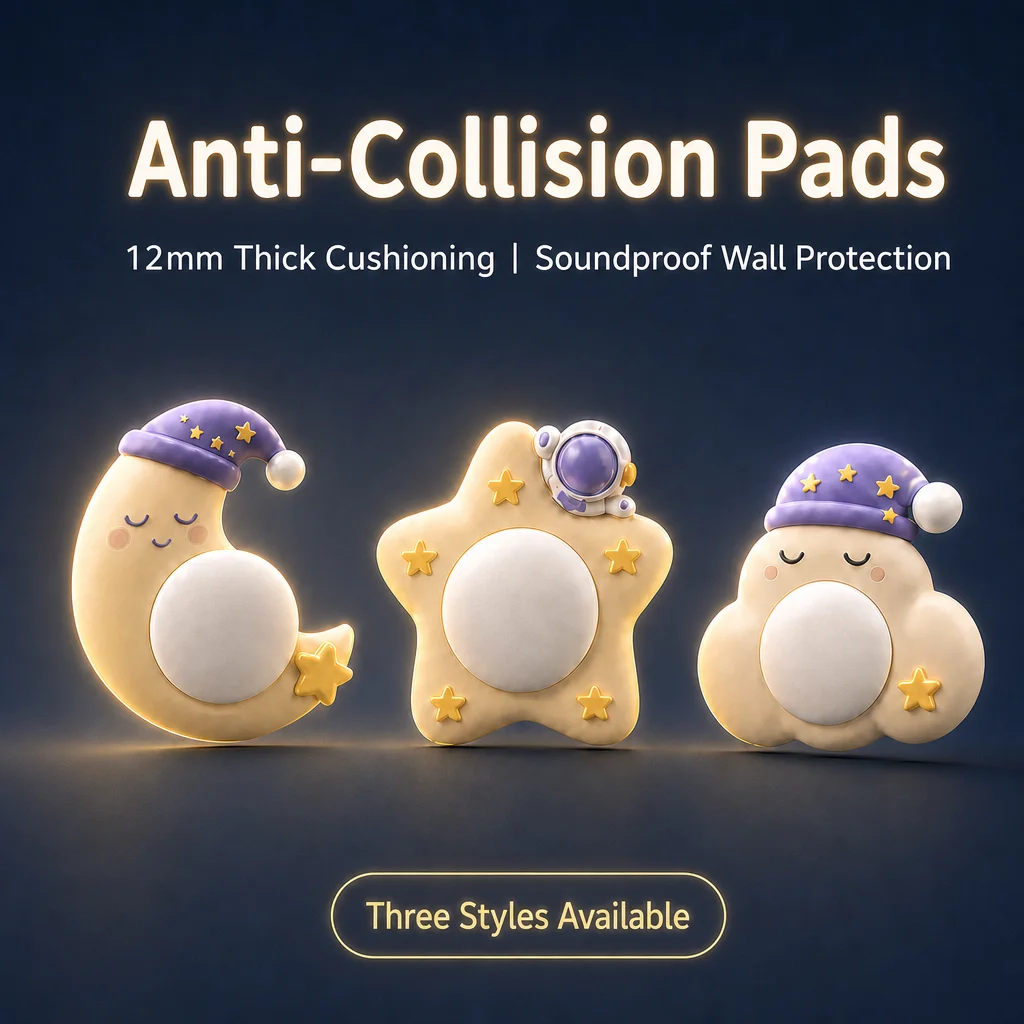 Cartoon Star Soft Silicone Bumper Guard, Door & Doorknob Anti-Collision Pad, Cute Silent Protective Sticker for Home Decoration