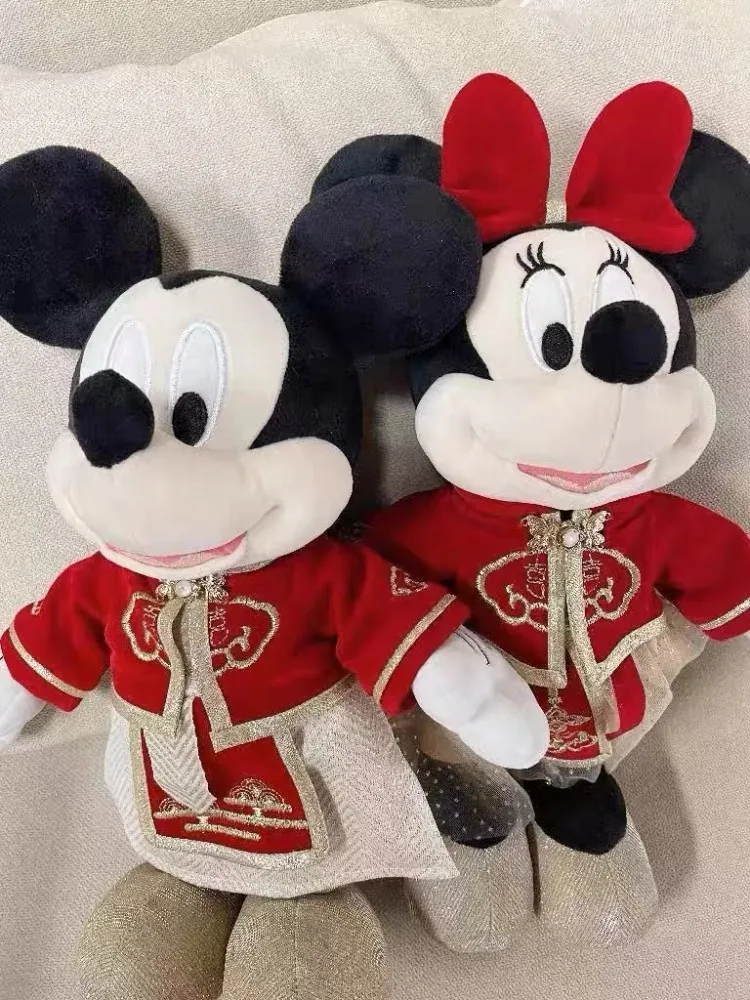 Hot genuine Valentine Disney Mickey Minnie Palace Wedding Plush Doll China Wedding Dolls Valentine Valentine'S Day Wedding Gift