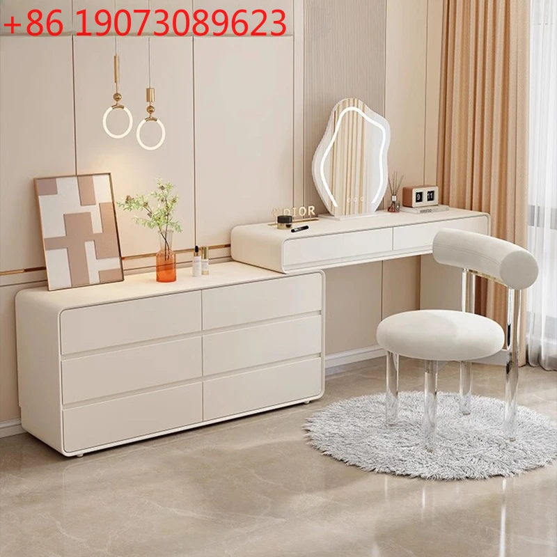 

Шкафы в кремовом стиле, винтажные туалетные столики для хранения с зеркальными комодами, роскошные Mesa De Maquillaje Con Espejo Y Silla