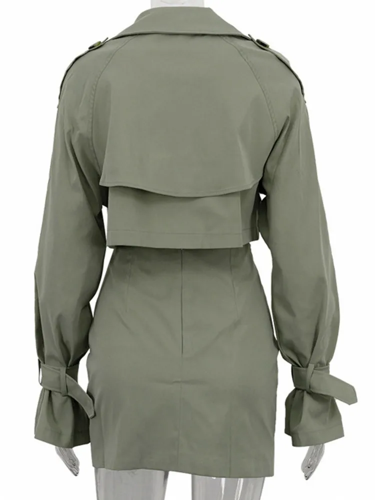 Women Sets Two Piece Set Turn Down Collar Long Sleeve Top And Elegant Mini Skirt High Streetwear Casual Beach Suit 2025 Spring