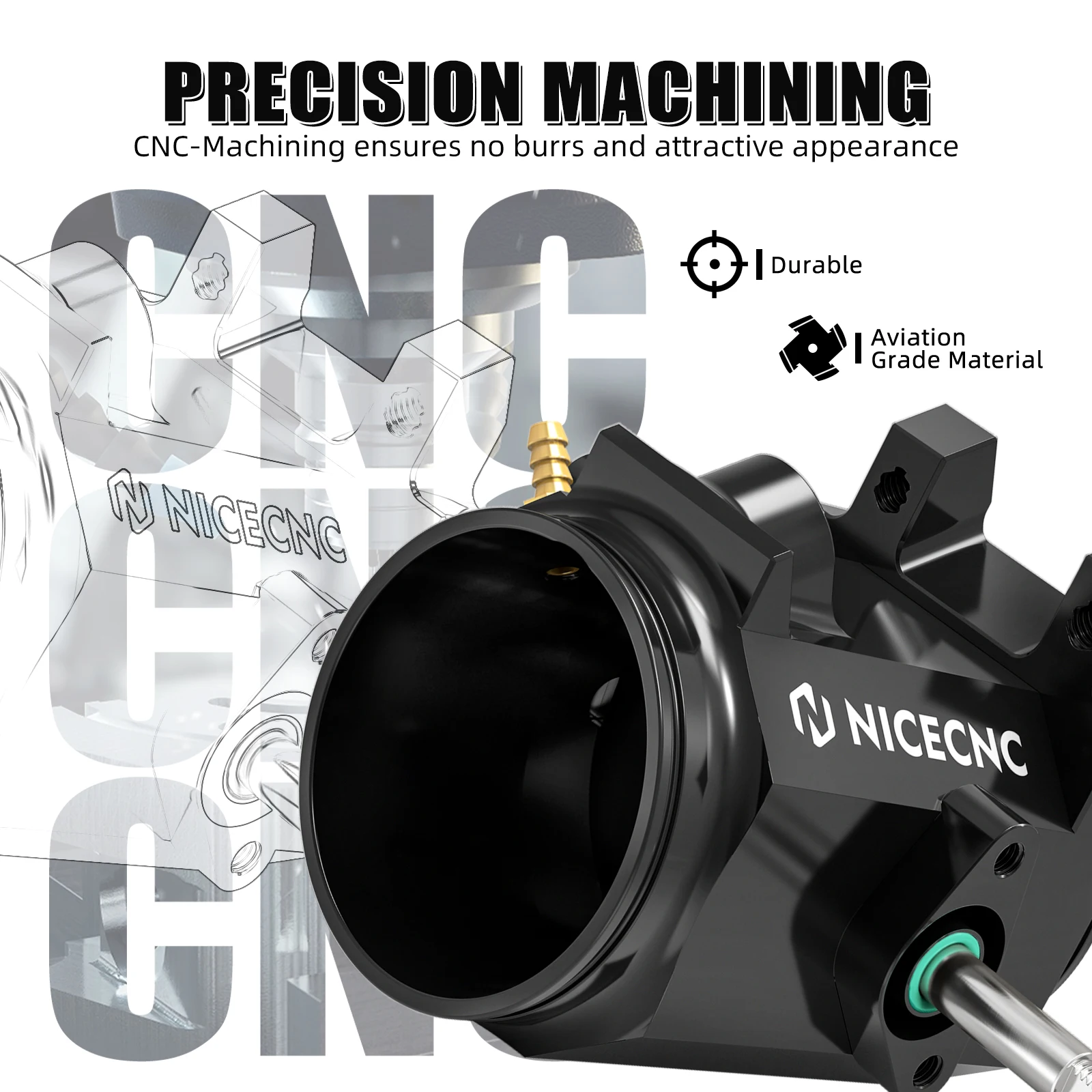NICECNC For Raptor 700 55mm Bored Billet Throttle Body Kit for