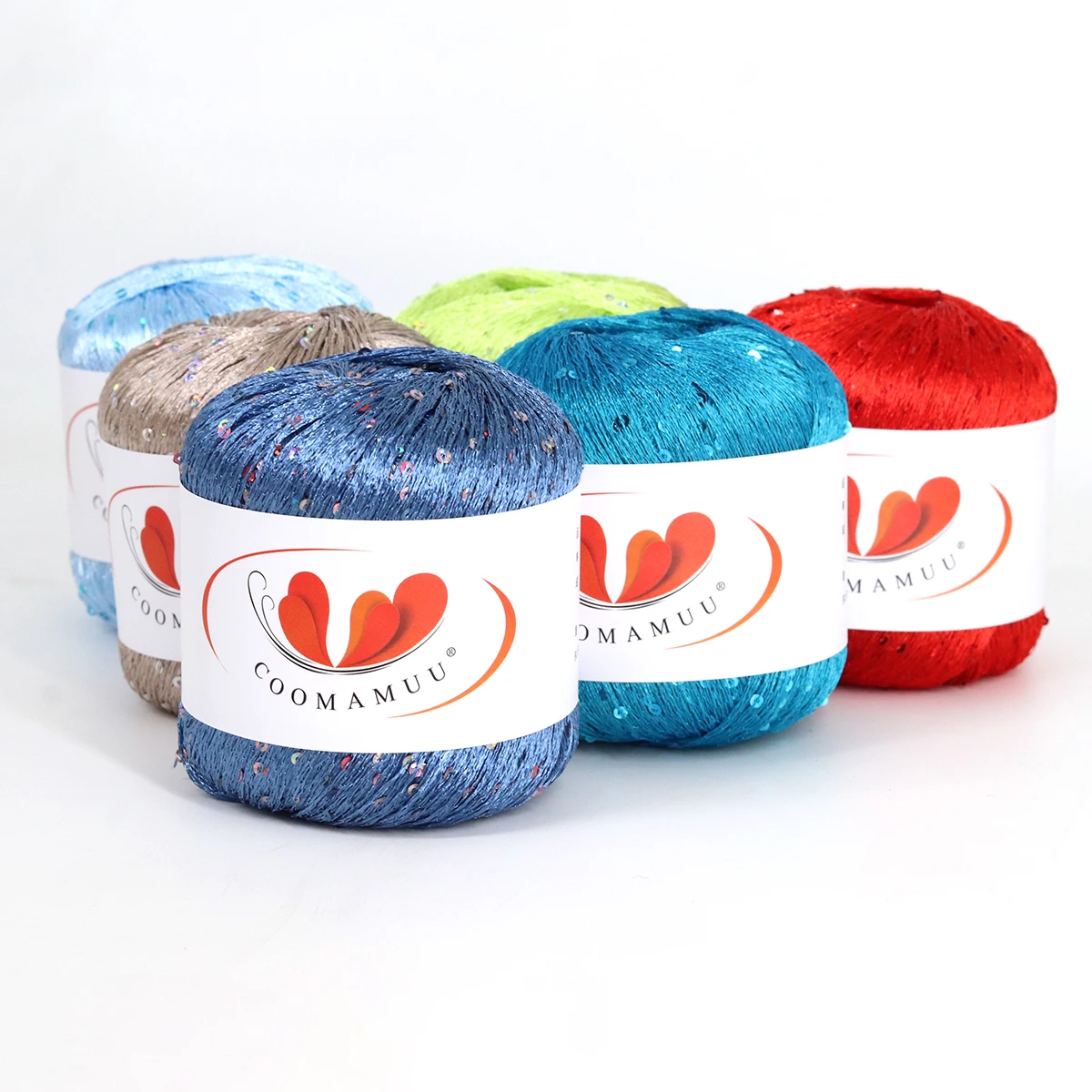 265Meters Glitter Sequined Silk Ice Thread Shiny Summer Partner Yarn Colorful Crochet Thin Rope Hand Knitting Shawl Yarn DIY