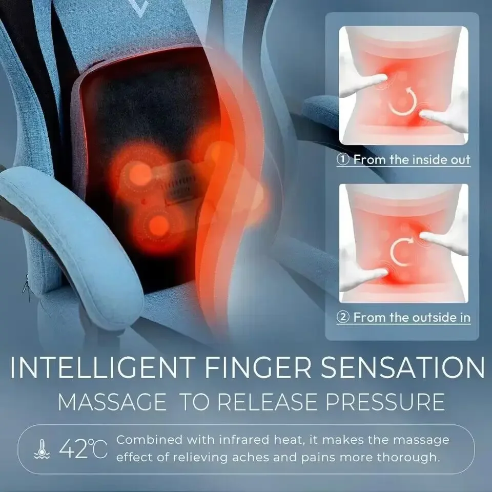 Postmodern  Gaming Chair With Heated Massage Lumbar Support, Recliner High Back PC Chair