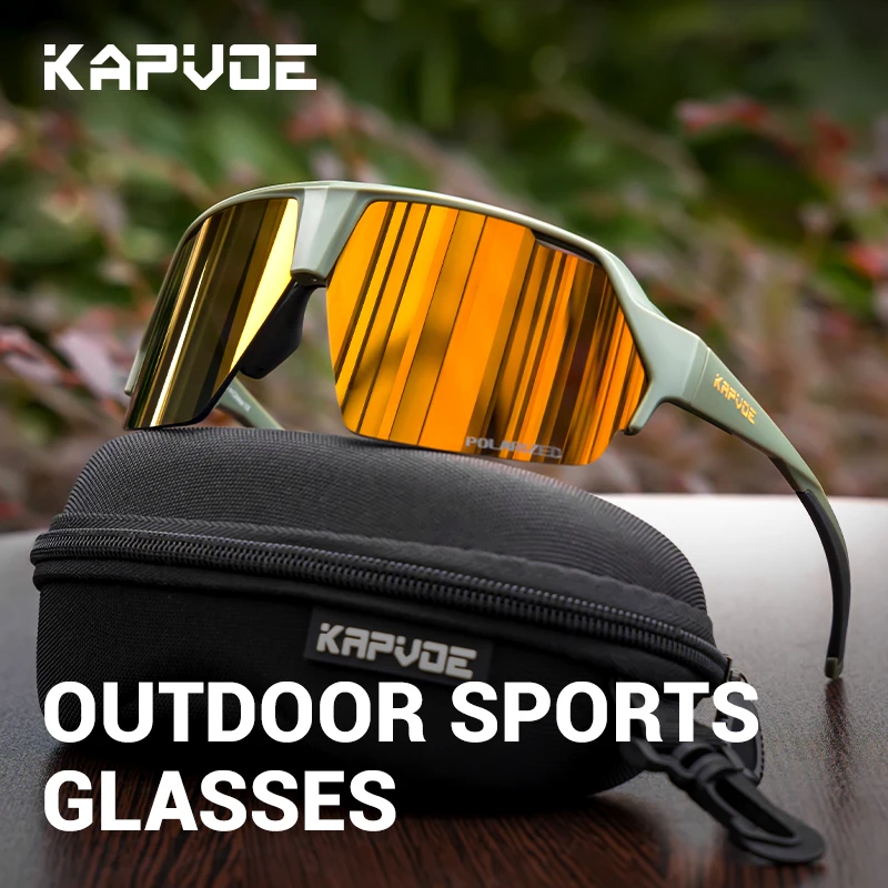 Kapvoe النظارات الشمسية اللونية الدراجات الأزرق الرياضة في الهواء الطلق الدراجة نظارات رجل الجبلية الصيد نظارات نظارات دراجة نظارات UV400 #4