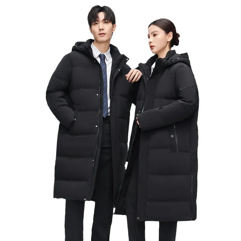 Warme Mode vrouwen Winterjas Mannen Down Jassen Parka Vrouw Witte Ganzendons Jassen Capuchon Hoge Kwaliteit Lange Padding HWY310