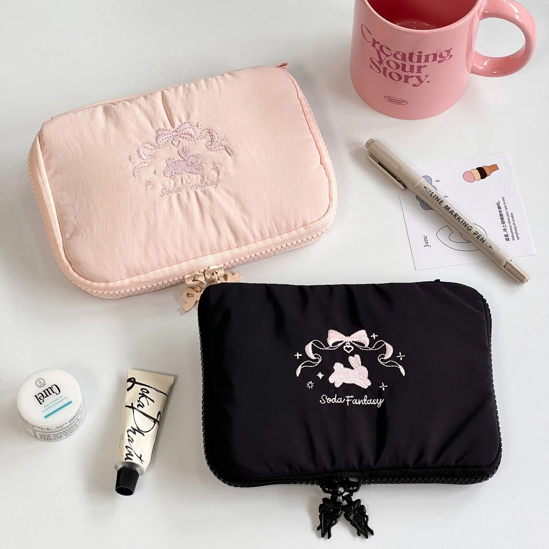 Ballet Rabbit Card Holder Document Organizer Neck Strap Travel Small Passport Case Portable Miscellaneous Cute Organizer Bag