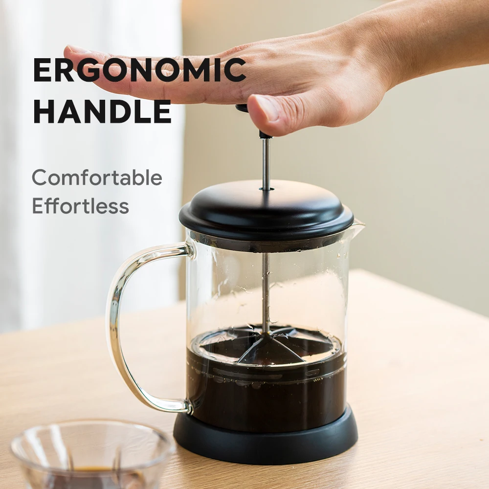 600/800ML French Press Coffee Pot Portable Coffee Tea Maker Heat-Resistant Stainless Steel Glass Thermos Coffeeware Coffee Maker