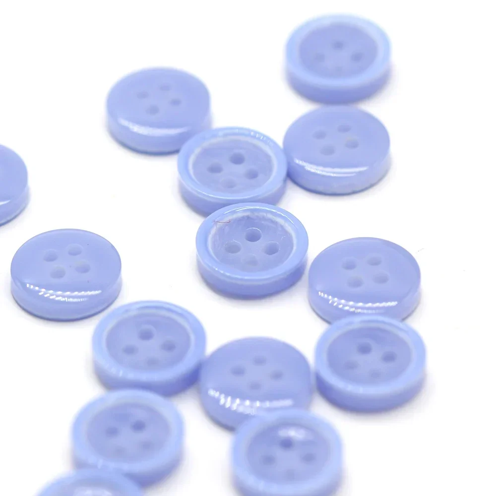 DOTOLLE 4 Holes Round White Blue Resin Buttons For Clothing Children Shirt Dress Polo Cuff Handmade Decorations Sewing Supplie