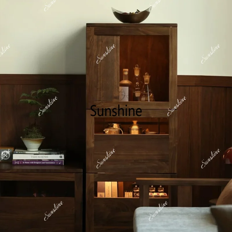 

Solid wood living room side storage dining side sofa corner cabinet small apartment simple
