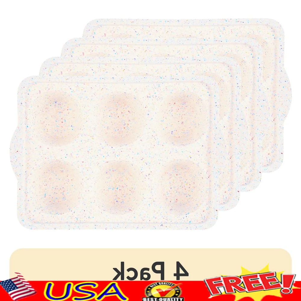 

4 Pack Silicone Jumbo Muffin Pan Non-Stick Dishwasher Safe Flexible Easy Release Bakeware Microwave Freezer Safe Heat Resistant