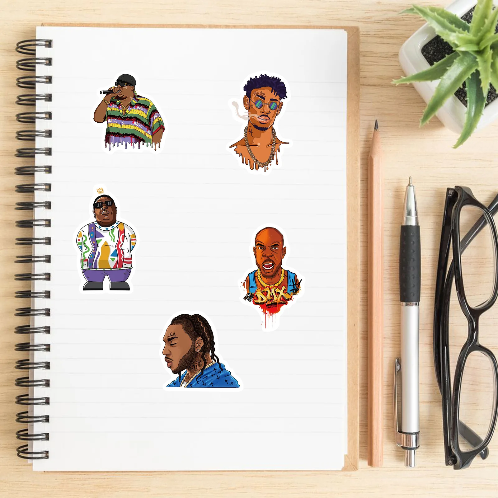 10/30/64PCS Mix Rapper Hip Hop Singer Cartoon Stickers valigia fai da te frigorifero telefono Laptop chitarra auto Graffiti Cool decalcomania Sticker