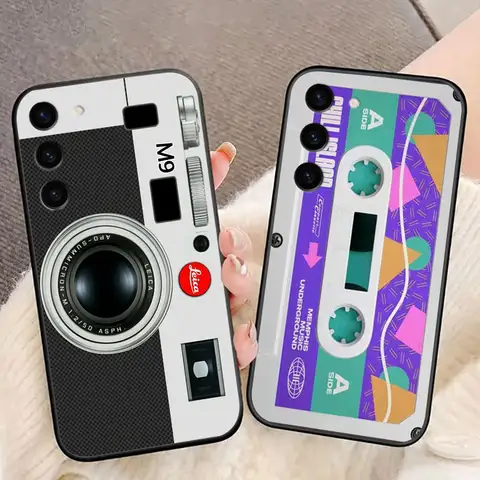 마그네틱 라디오 테이프 카세트 휴대폰 케이스, 삼성 갤럭시 S24, S23, S22, S21, S20 FE, S25 라이트 플러스 울트라 5G 실리콘 케이스