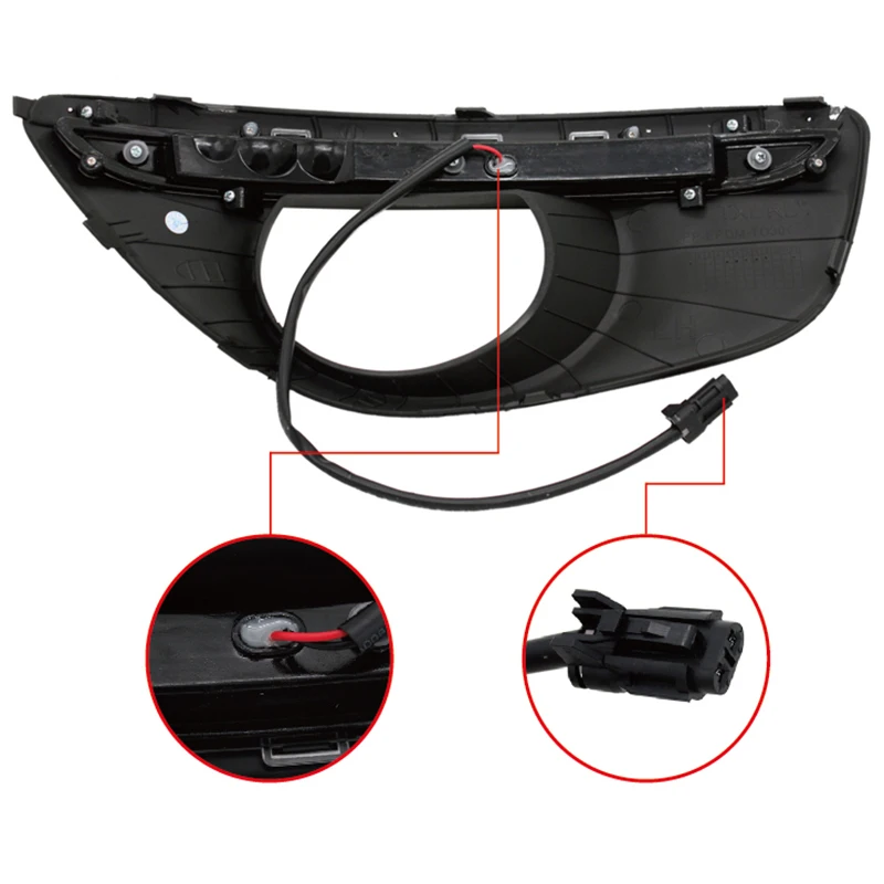 AB98-12V Led Car Drl Daytime Running Lights Accessories With Fog Lamp Hole For Santa Fe 2010 2011 2012