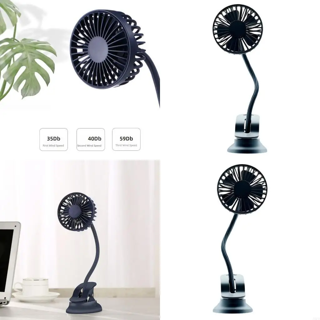 

J6PE Portable Cooling Fan 3 Speed Strong Wind Quiet Sound Air Cooling Fan Replace