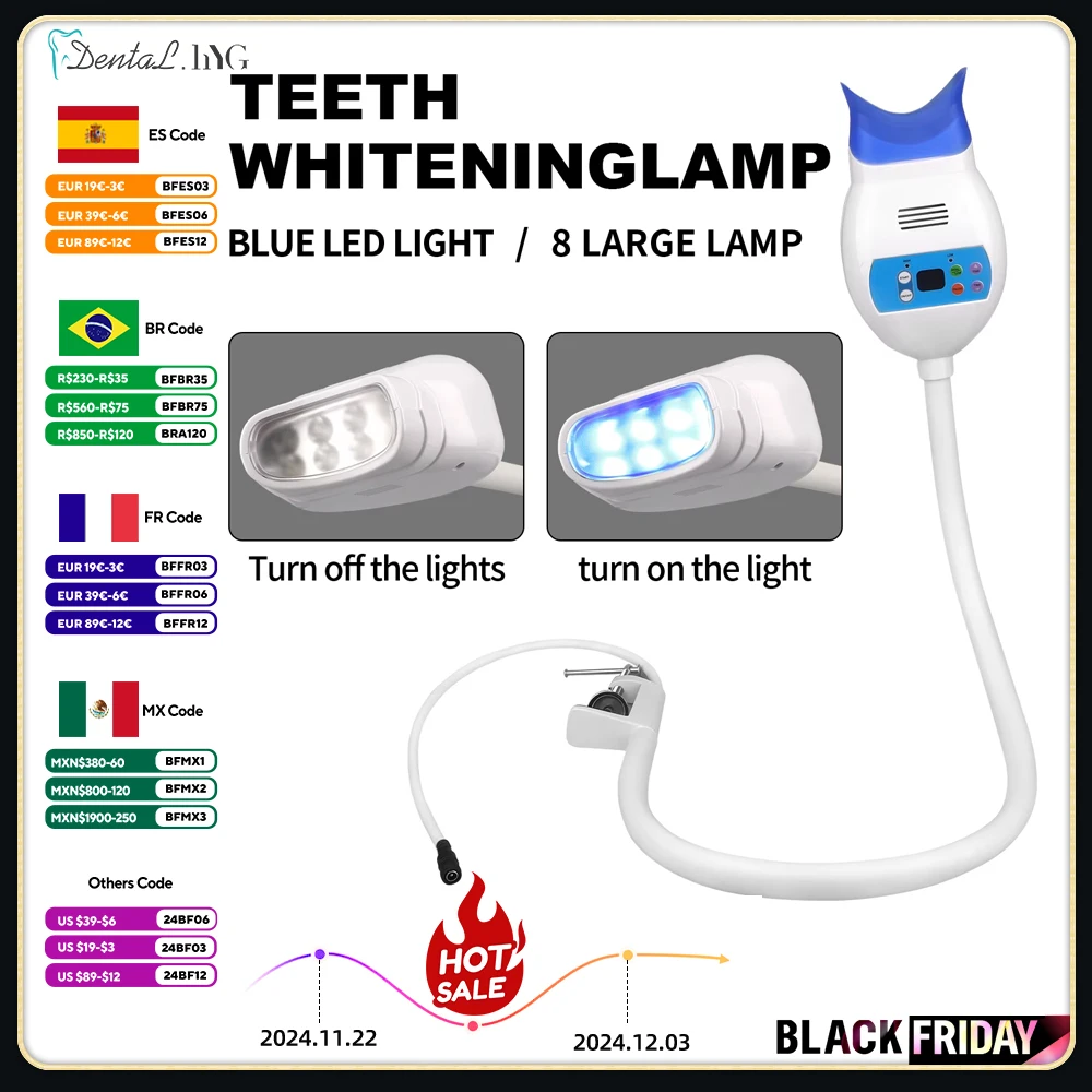 Dental Teeth Whitening Lamp Professional Cold Light Bleaching LED Machine Dentistry Equipment Clamp Table Style