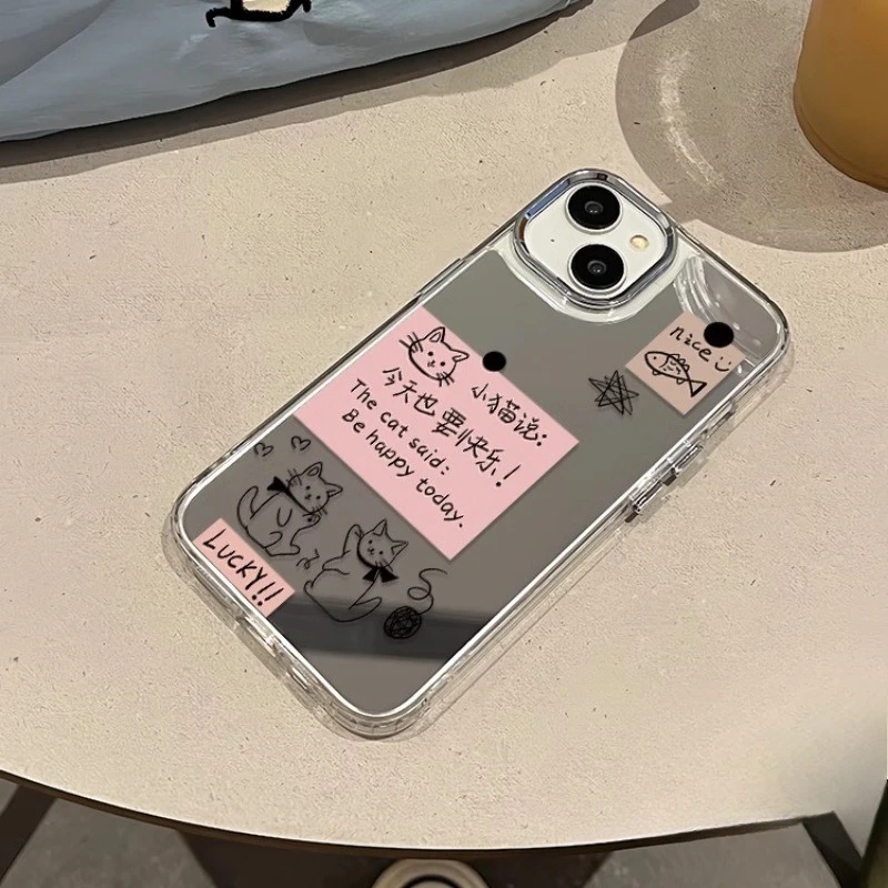 For Realme C61 C67 C65 C55 C51 C35 C30 C25S C25Y C21 C17 C15 C12 C1 Q5i U1 F9 V23i Phone Case Luxury Cute Cat Mirror Soft Cover For Realme C61 C67 C65 C55 C51 C35 C30 C25S C25Y C21 C17 C15 C12 C1 Q5i U1 F9 V23i Phone Case Luxury Cute Cat Mirror Soft Cover