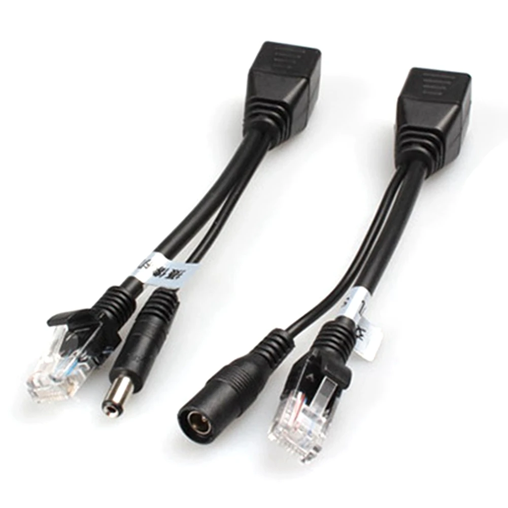 20Pcs(10Pair) POE Splitter POE Switch POE Cable Adapter Tape Screened 5V 12V 24V 48V Power Supply Cable 5.5X2.1Mm