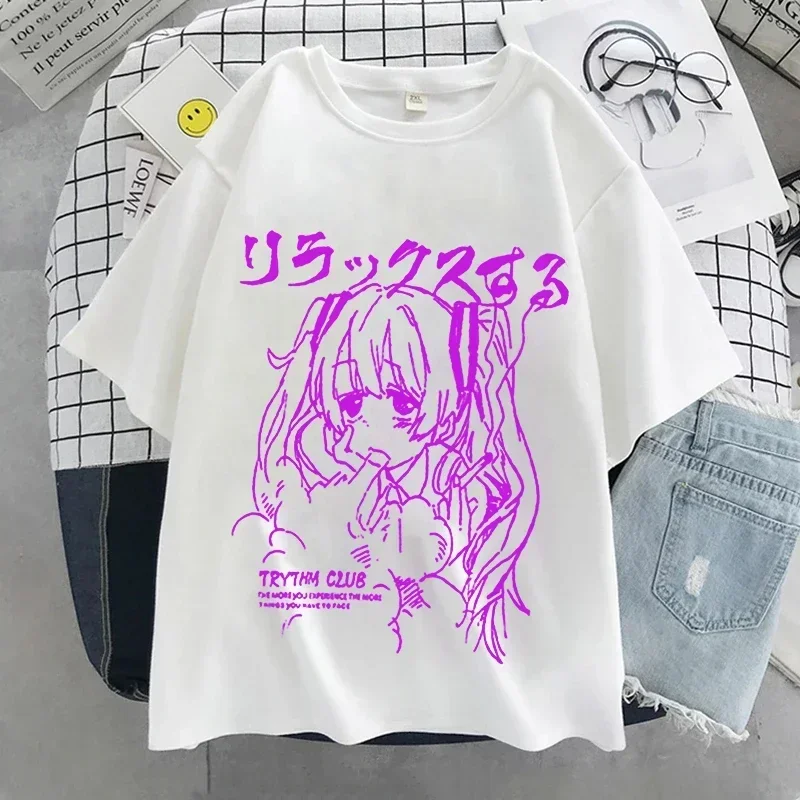 Kawaii Women T-shirt Harajuku Graphic T Shirts Print Anime Short Sleeve Y2k Oversized T Shirt Women's Clothing Top