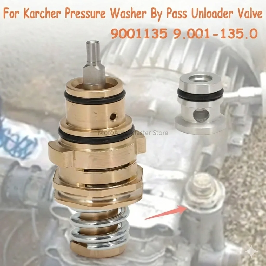 Válvula de Descompressão para Lavadora de Alta Pressão Karcher 9001135 9.001-135.0 Compatível com Bombas da Série K Peças de Substituição e Reparo