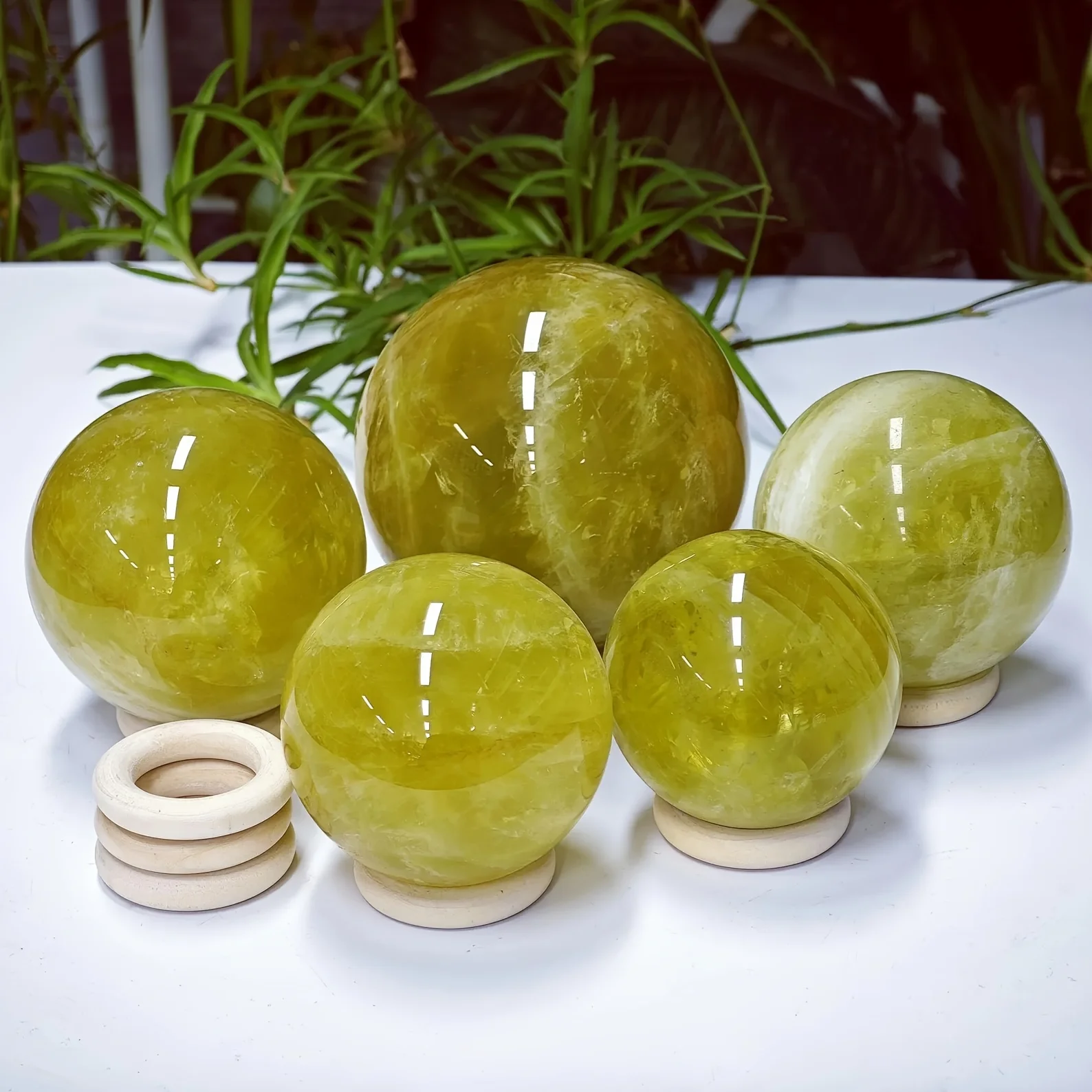 1pc Bohemian Style Yellow Crystal Ball Natural Stone Decor for Home Garden Ideal for Couples