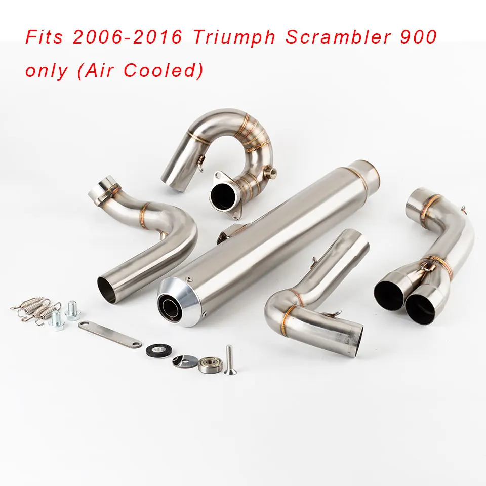 Motorcycle exhaust full system For Triumph Scrambler 900 only (Air Cooled) 2006-2016 scrambler 900 exhaust muffler image 3
