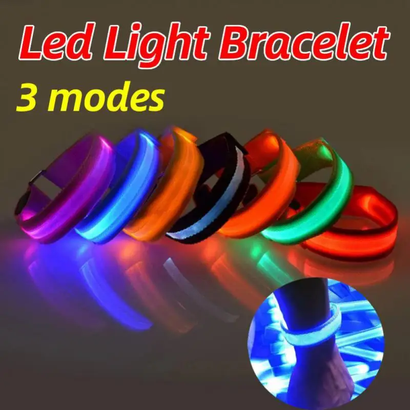 LED Light Up Armband Adjustable Wearable Running Arm Belt Glow The Dark for Running Walking Cycling Concert Roller Skates Light