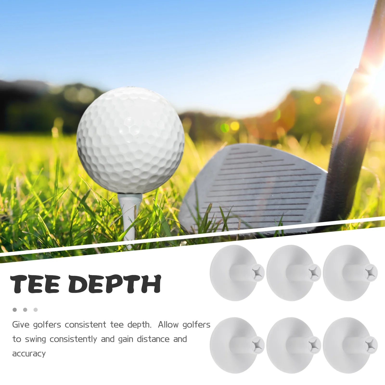 

6Pcs Golf Tees Ball Holder Mat Stand Professional Training Golf Practice Accessories Golfs Tees Golfs Ball Holder